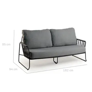 Rivera Lounge 2-seater Mountain Grey - afmetingen