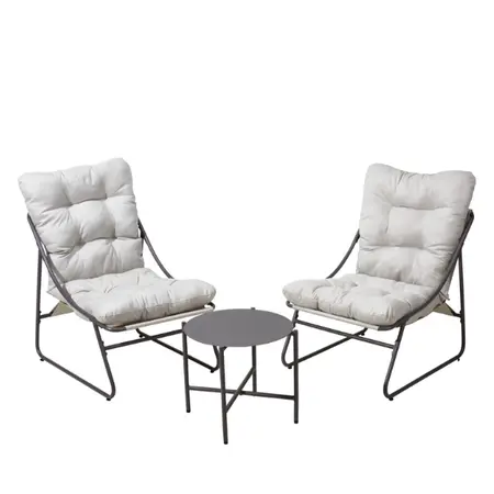 Tuinmeubelset 3-delig Grijs