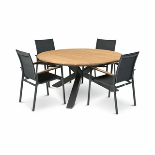 Tuintafel Orbital - Tierra Outdoor - FSC Teak - 120 cm Ø - afbeelding 3