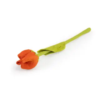 Tulp Odile Vilt Oranje - Handgemaakte Fairtrade Decoratie - afbeelding 2