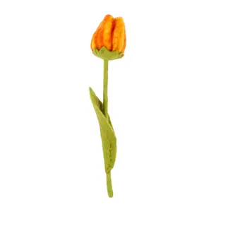 Tulp Olivia Vilt Oranje/Geel – Handgemaakte Fairtrade Decoratie