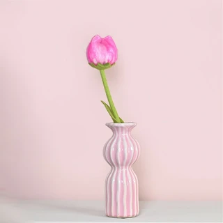 Tulp Vilt Fey Fuchsia - Handgemaakte Fairtrade Decoratie - afbeelding 2