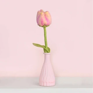 Tulp Vilt Romy licht roze/geel  - Handgemaakte Fairtrade Decoratie - afbeelding 2