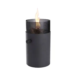 UGAS Gaslantaarn – Zwart – Ø16xH31 cm – Buitenlantaarn met Decoratiestenen - afbeelding 1