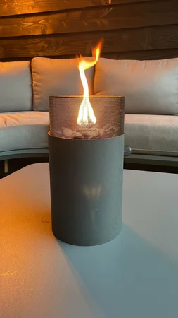 UGAS Gaslantaarn – Zwart – Ø16xH31 cm – Buitenlantaarn met Decoratiestenen - afbeelding 3