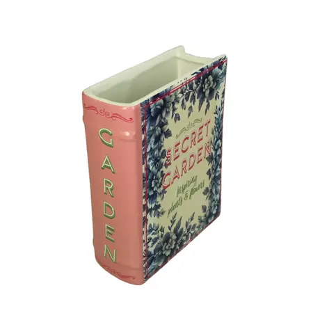 Vaas Boek ‘Secret Garden’ - Unieke keramische vaas als decoratie