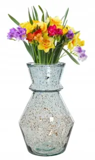 Vaas Recycled Glas D16h25cm Helder gestippeld - afbeelding 2