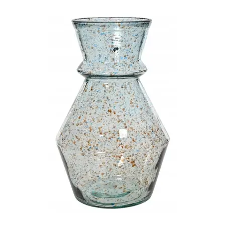 Vaas Recycled Glas D16h25cm Helder gestippeld - afbeelding 1