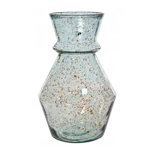 Vaas Recycled Glas D16h25cm Helder gestippeld - afbeelding 1