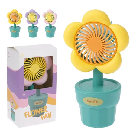 Ventilator Bloem USB-oplaadbaar (assorti) - afbeelding 1