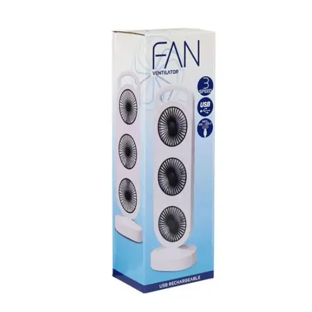 Ventilator met 3 fans - oplaadbaar - afbeelding 2