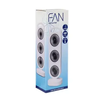 Ventilator met 3 fans - oplaadbaar - afbeelding 2