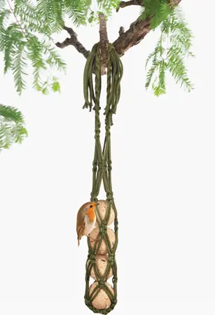 Vetbolhouder Hello Indy Macrame 25cm Groen - afbeelding 2