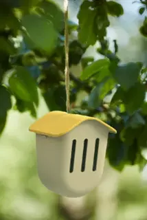 Vlinderhuisje Bamboevezel Taupe met Geel Dak - afbeelding 2