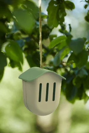 Vlinderhuisje Bamboevezel Taupe met Groen Dak - afbeelding 2