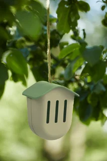 Vlinderhuisje Bamboevezel Taupe met Groen Dak - afbeelding 2