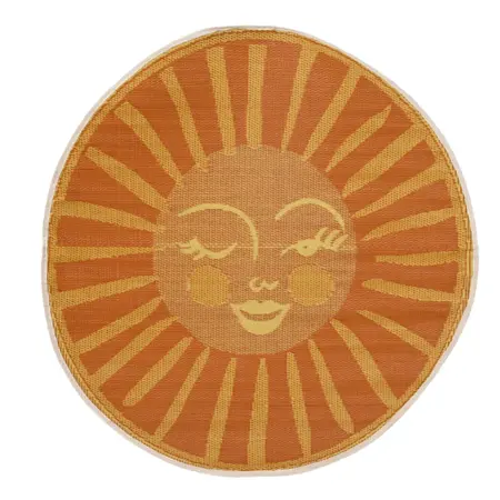 Vloerkleed Rond 150cm Zon - Oranje