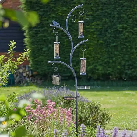 Vogelvoederstandaard compleet inclusief voersilo's - afbeelding 2
