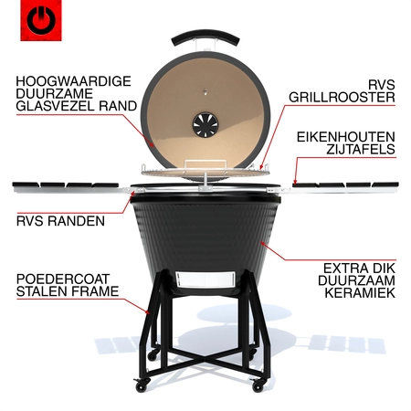 VOLT! Kamado - Grenade Grill 22" + Grenade Cover 22" - afbeelding 8