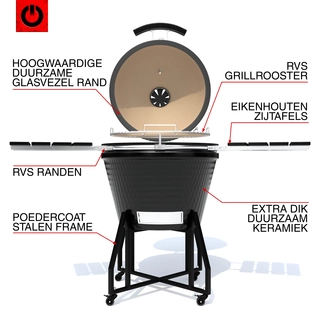 VOLT! Kamado - Grenade Grill 22" + Grenade Cover 22" - afbeelding 8