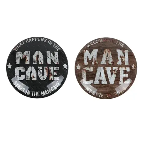 Wandbord Mancave Metaal 40cm (keuze uit 2 uitvoeringen) - afbeelding 1