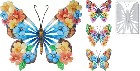 Wanddecoratie Vlinder 18cm (keuze uit 4 variaties)