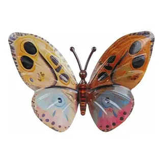 Wandversiering Monarch Vlinder L Metaal H33cm