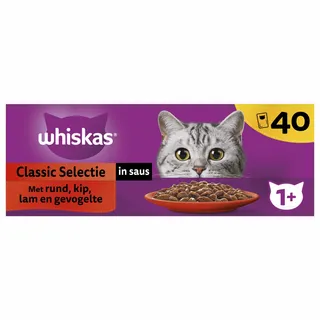 Whiskas - Kattenvoer Classic Selectie In Saus Maaltijdzakjes Multipack 40x85g - afbeelding 3