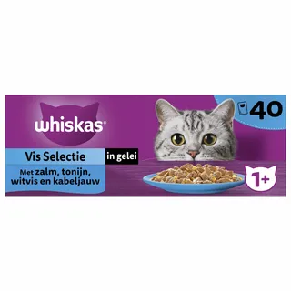 Whiskas - Kattenvoer Selectie In Gelei Maaltijdzakjes Multipack Vis 40x85g - afbeelding 3
