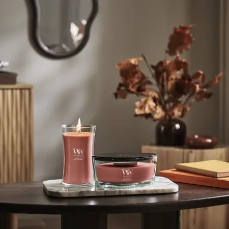 WoodWick Cinnamon Chai Mini Geurkaars | Houten lont - afbeelding 2
