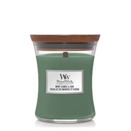 Woodwick Kaars Mint Leaves & Oak Medium