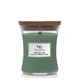 Woodwick Kaars Mint Leaves & Oak Medium