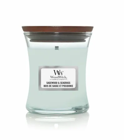 WoodWick Kaars Sagewood & Seagrass Mini - afbeelding 1