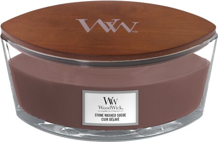 WoodWick kaars Stone Washed Suede Ellipse
