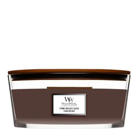 WoodWick kaars Stone Washed Suede Ellipse