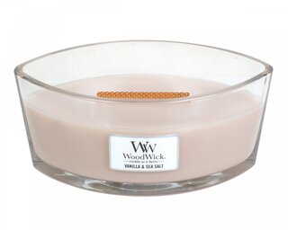 WoodWick kaars Vanilla & Sea Salt Ellipse