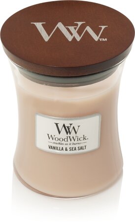 WoodWick kaars Vanilla & Sea Salt Medium