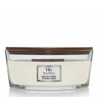WoodWick kaars White Tea & Jasmine Ellipse