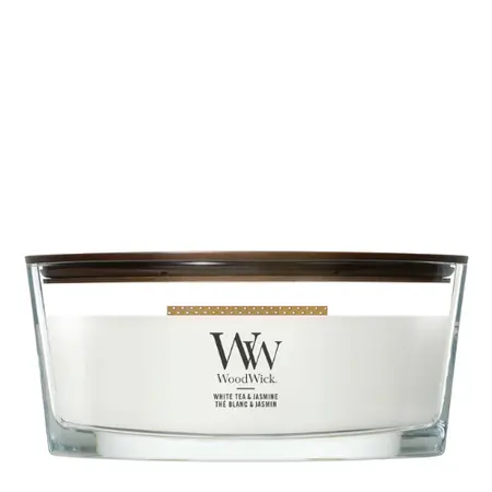 WoodWick kaars White Tea & Jasmine Ellipse