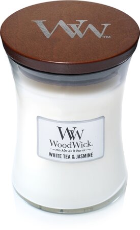 WoodWick kaars White Tea & Jasmine Medium