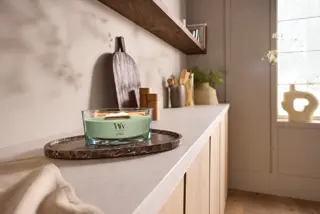 WoodWick Matcha Zest Ellipse Geurkaars | Houten lont - afbeelding 2