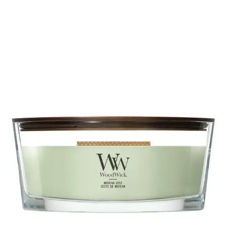 WoodWick Matcha Zest Ellipse Geurkaars | Houten lont - afbeelding 1