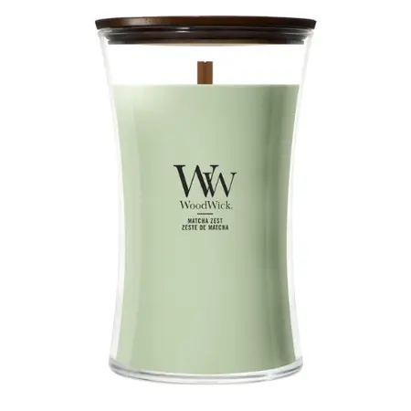 WoodWick Matcha Zest Large Geurkaars | Houten Lont
