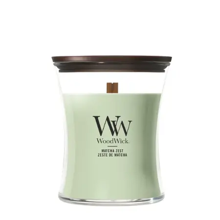 WoodWick Matcha Zest Medium Geurkaars | Houten lont