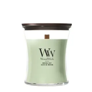 WoodWick Matcha Zest Medium Geurkaars | Houten lont