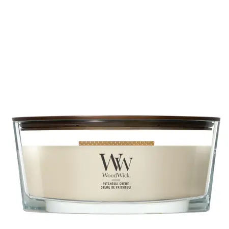 WoodWick Patchouli Creme Ellipse Geurkaars | Houten Lont