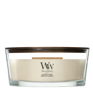 WoodWick Patchouli Creme Ellipse Geurkaars | Houten Lont