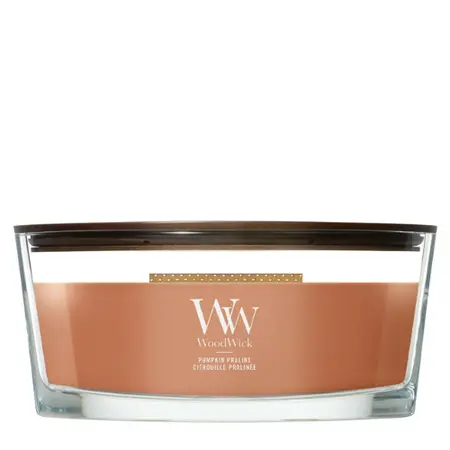 WoodWick Pumpkin Praline Ellipse Geurkaars | Houten Lont