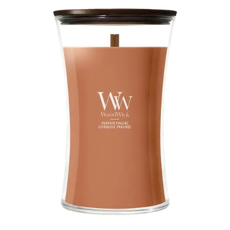 WoodWick Pumpkin Praline Large Geurkaars | Houten Lont