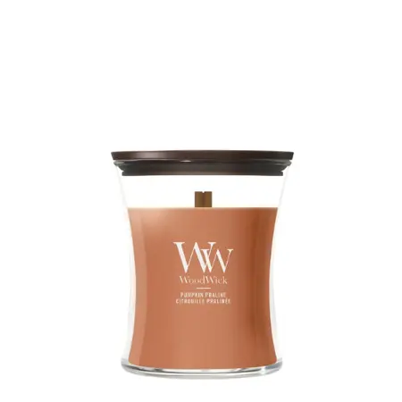WoodWick Pumpkin Praline Medium Geurkaars | Houten lont